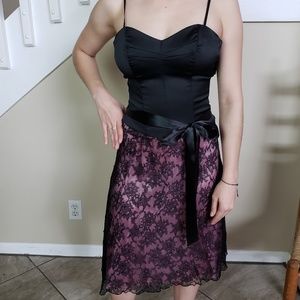 like new rampage black and pink cocktail dress